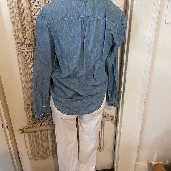 Lauren Jeans co. Ralph Lauren denim ruffle button up size small - Picture 3 of 6